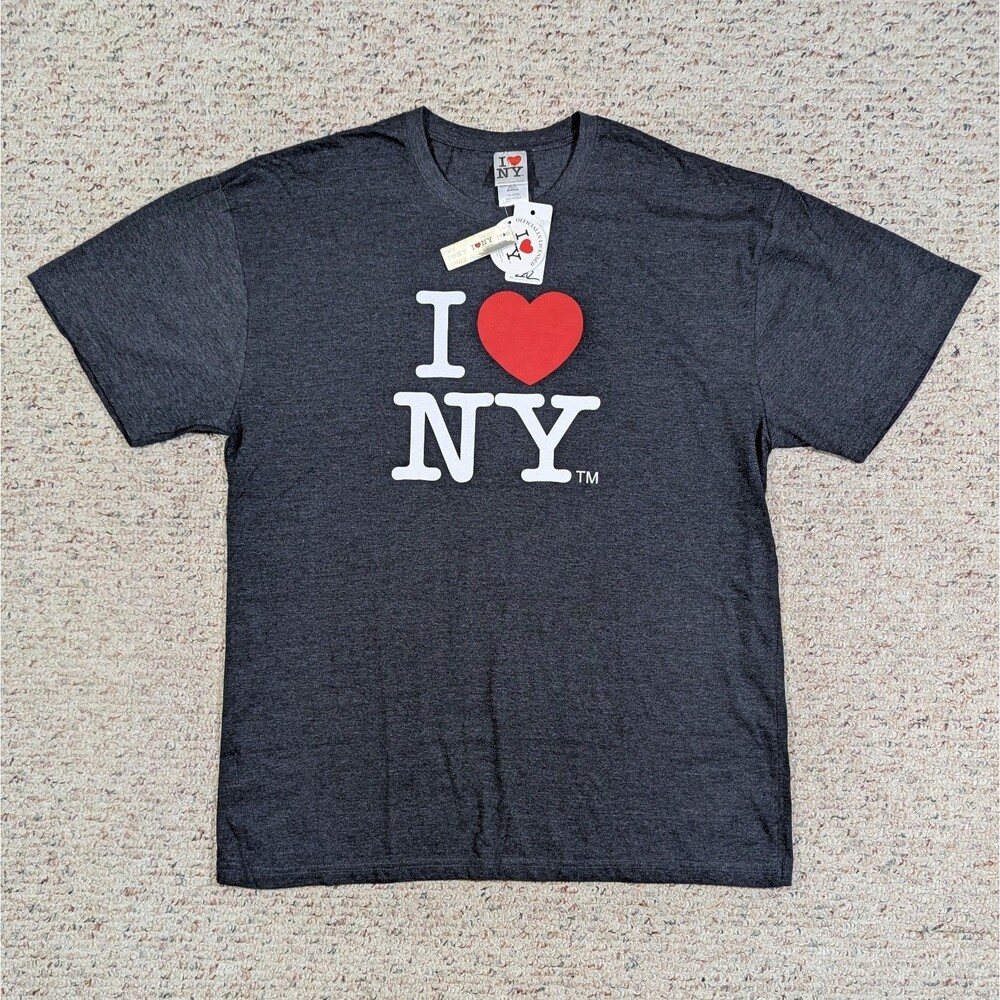 I Love New York Shirt Mens XXL Heather Charcoal Heart NY Licensed Tee NWT